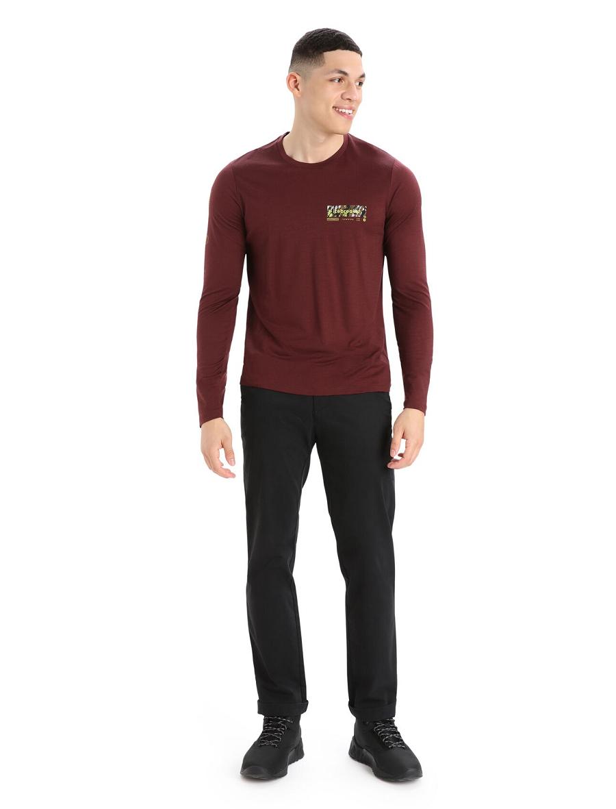 Long Sleeve Icebreaker Merino Tech Lite II T-Shirt Summit Tread Homme Rouge | FR 1236WNBY